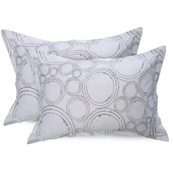 144_TC_Cotton_Bedsheet_for_Double_Bed_with_2_Pillow_Covers_|_Sphere_|_Yellow_&_Off_White