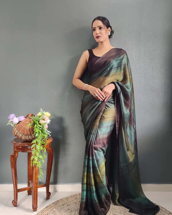 Green_Colour_1-Minute_Ready_To_Wear_Naylon_Saree_With_Blouse_Piece