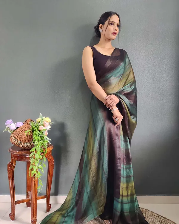 Green_Colour_1-Minute_Ready_To_Wear_Naylon_Saree_With_Blouse_Piece