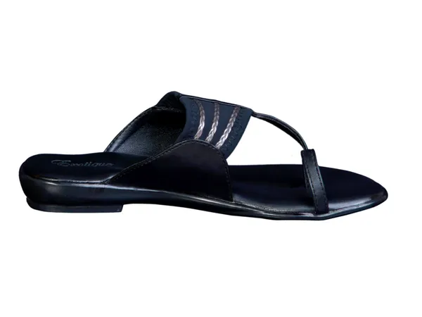 Exotique_Women's_Black_Flat_Slip-on(EL0009BK)