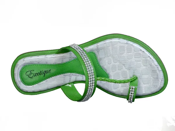 Exotique_Women's_Green_Flat_Slip-on(EL0012GR)