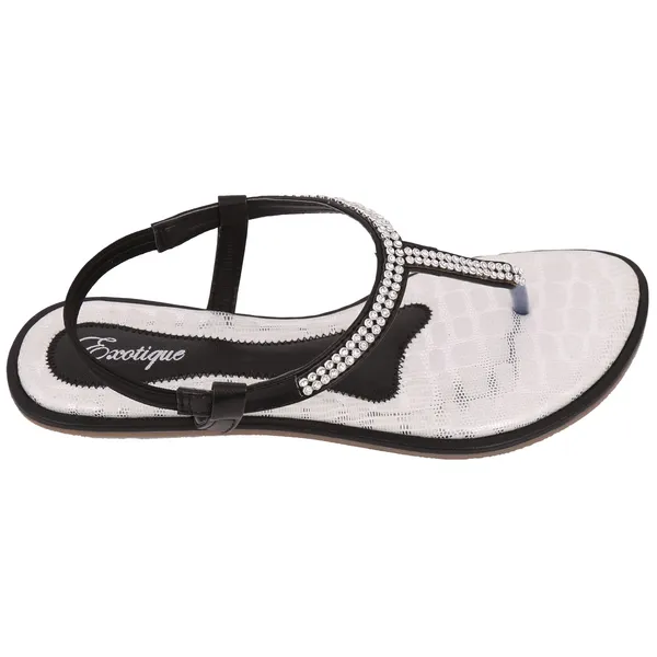 Exotique_Women's_Black_Flat_Sandal(EL0013BK)