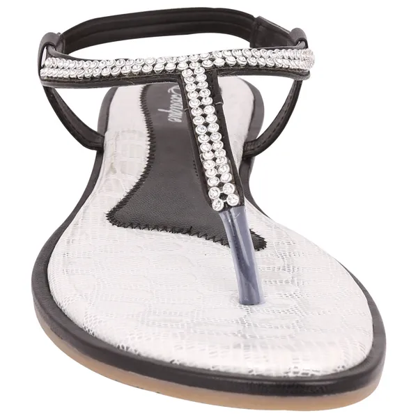Exotique_Women's_Black_Flat_Sandal(EL0013BK)