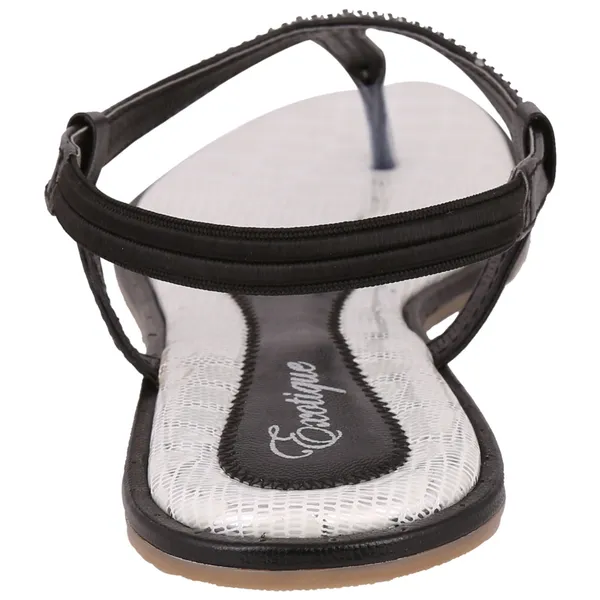 Exotique_Women's_Black_Flat_Sandal(EL0013BK)