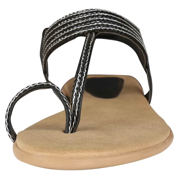 Exotique_Women's_Black_Flat_Sandal(EL0017BK)