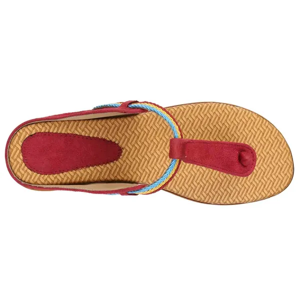 Exotique_Women's_Red_Flat_Slip-on(EL0019RD)