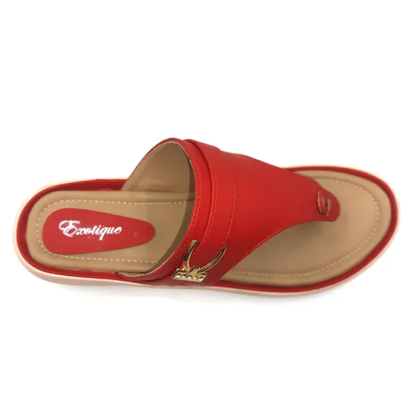 Exotique_Women's_Red_Fashion_Flat_Slip-on_(EL0067RD)_Size-40