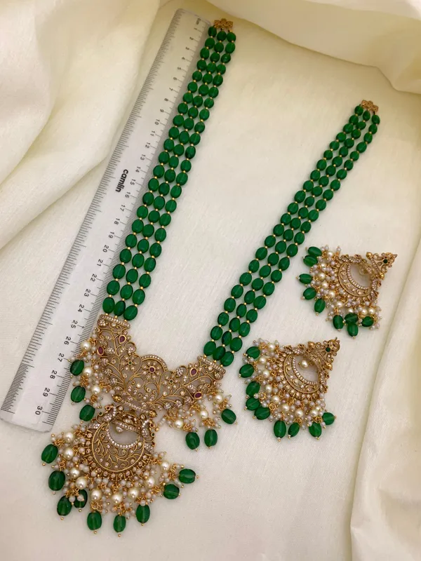 ZEEL_GREEN_BEADS_LONG_NECKLACE_SET