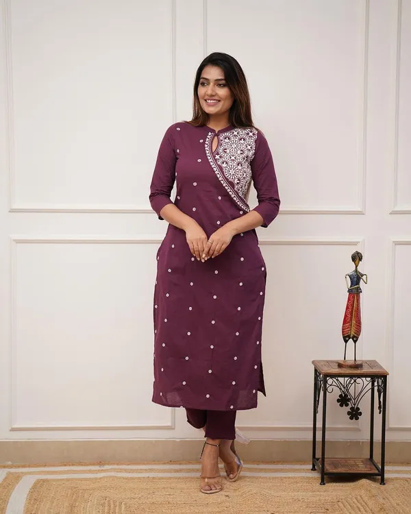 Brown_Cotton_Blend_Kurta_For_Women