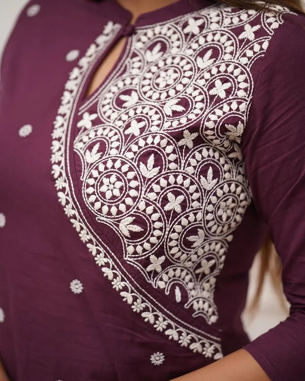 Brown_Cotton_Blend_Kurta_For_Women