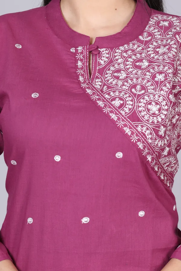 Pink_Cotton_Blend_Kurta_|_Push_Premium_For_Women