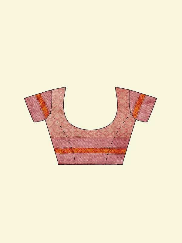 Orange_Cotton_Blend_Banarasi_Sarees_For_Women