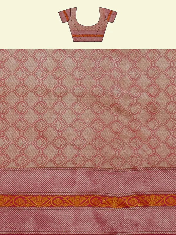 Orange_Cotton_Blend_Banarasi_Sarees_For_Women