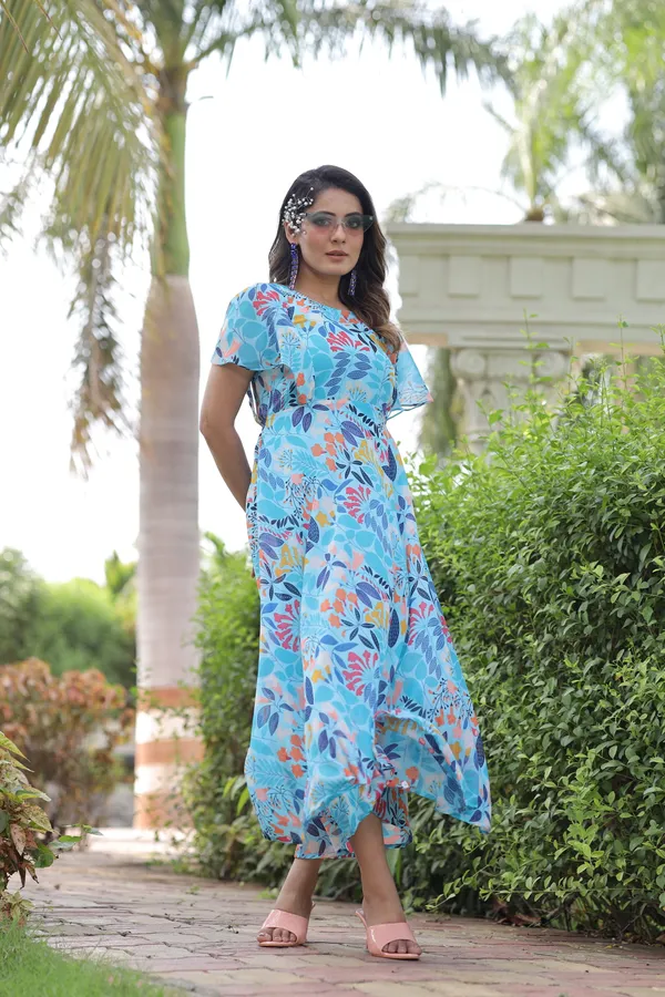 Light_Blue_Regular__Georgette_Short_Sleeve_Stitched__Gown_For_Women