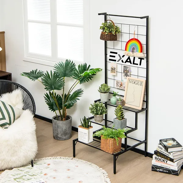 Black_3_Tier_Plant_Stand_With_Space_Of_Hanging_Planters_Flower_Pot_Organizer_Rack