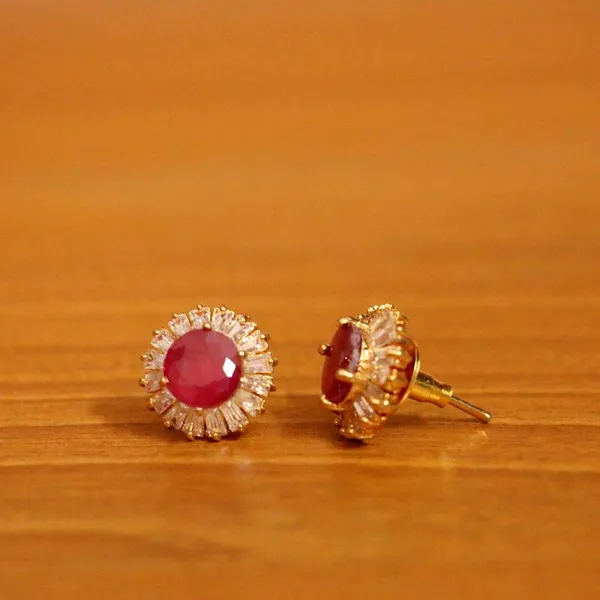 Ruby_CZ_Floral_Halo_Stud_Earrings_|_Elegant_Everyday_Studs