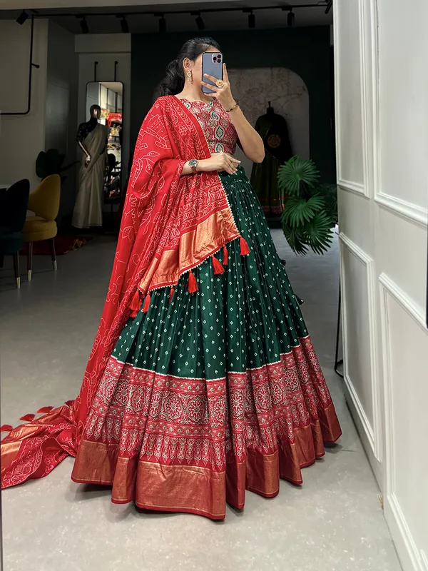 Green_Dola_Silk_Patola_Print_Traditional_Lehenga_Choli