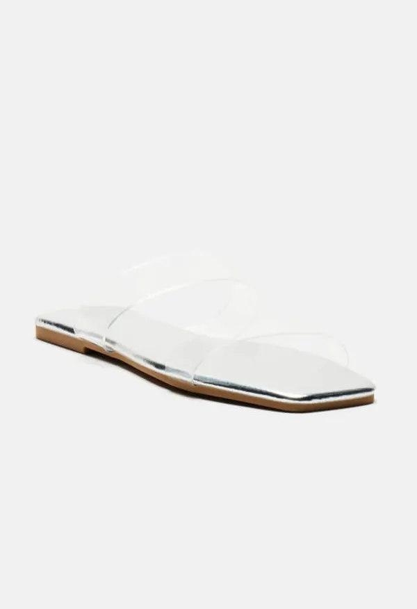 Silver_Flat_Square_Toe_Sandals_For_Women
