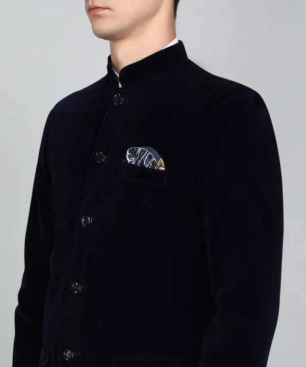 Navy_Blue_Velvet_Solid_Bandhgala