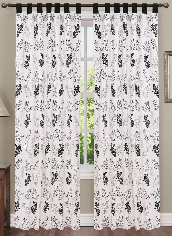Pack_of_2_Cotton_Midnight_Black_Bloom_Bliss_Printed_Collection_Loop_Curtainfor_Window_and_Door