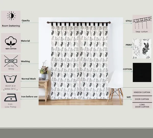 Pack_of_2_Cotton_Midnight_Black_Bloom_Bliss_Printed_Collection_Loop_Curtainfor_Window_and_Door