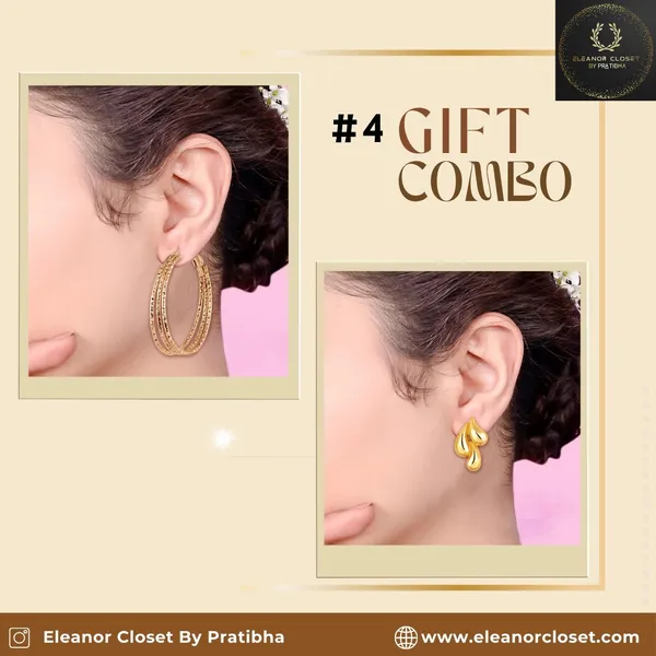 Eleanor Closet Combo of Two Anti Tarnish 18K Gold Earrings Price in India Buy Eleanor Closet Combo of Two Anti Tarnish 18K Gold Earrings online at undefined
