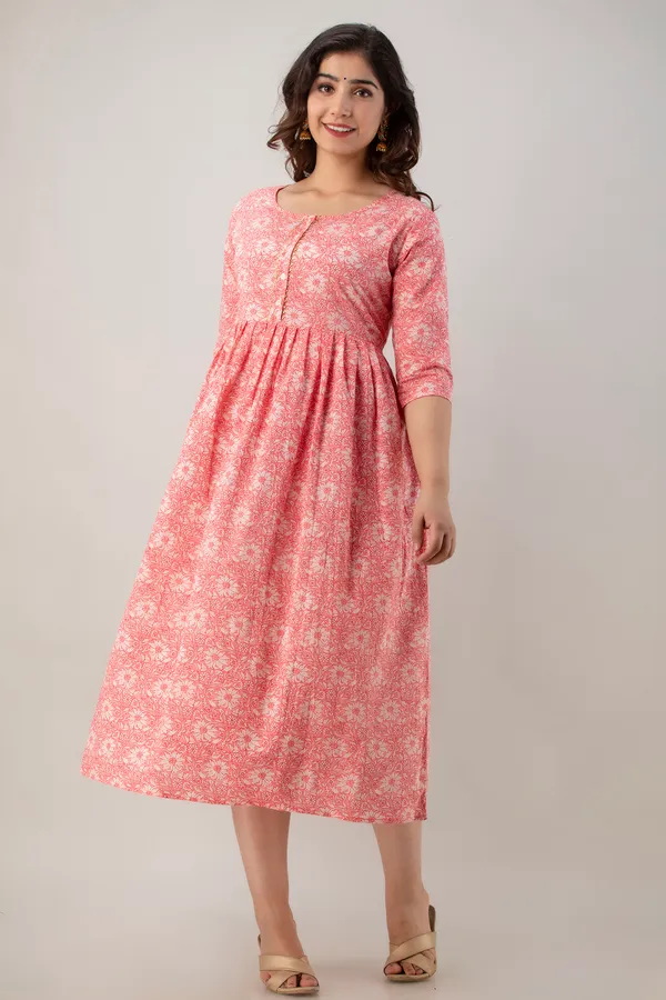 Zipless_Printed_pink_Cotton_Maternity_kurti