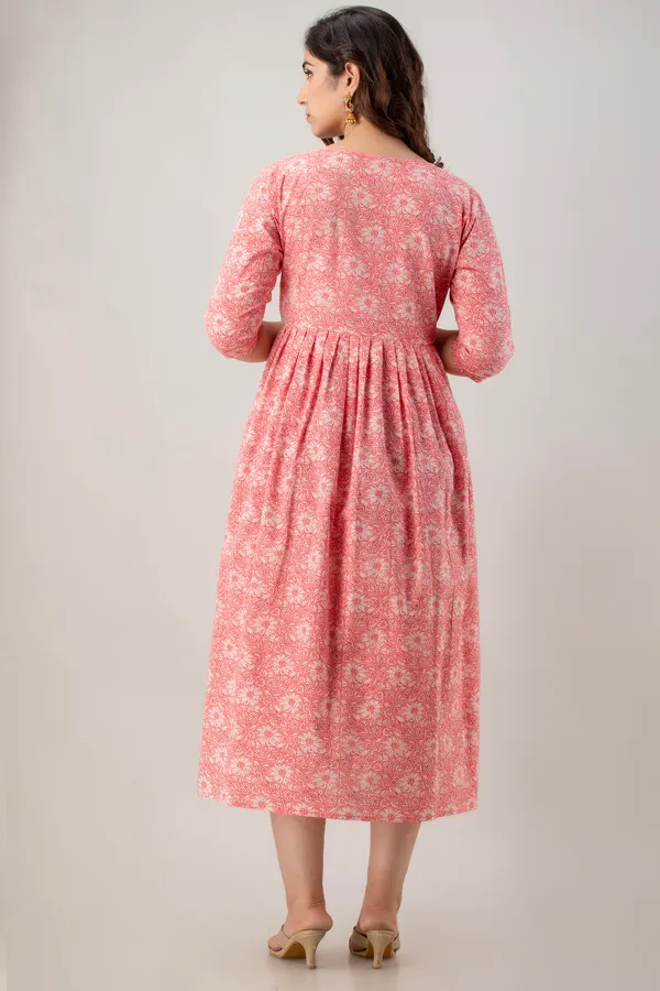 Zipless_Printed_pink_Cotton_Maternity_kurti