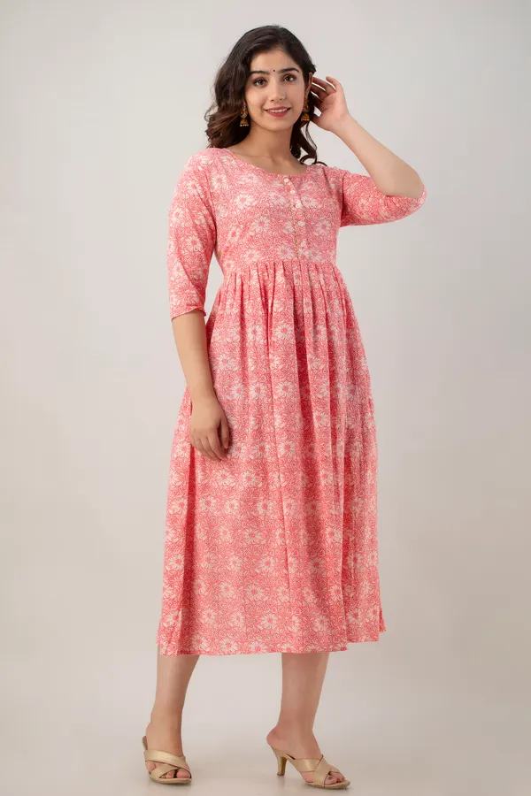 Zipless_Printed_pink_Cotton_Maternity_kurti