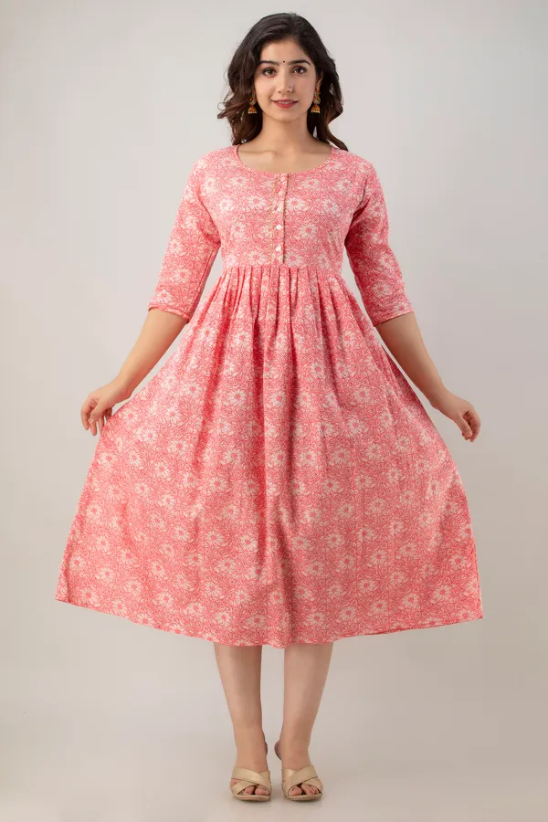 Zipless_Printed_pink_Cotton_Maternity_kurti