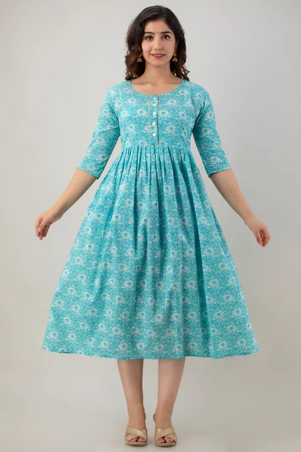 Zipless_Printed_sky_Blue_Cotton_Maternity_kurti