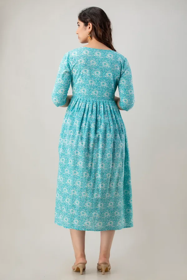 Zipless_Printed_sky_Blue_Cotton_Maternity_kurti