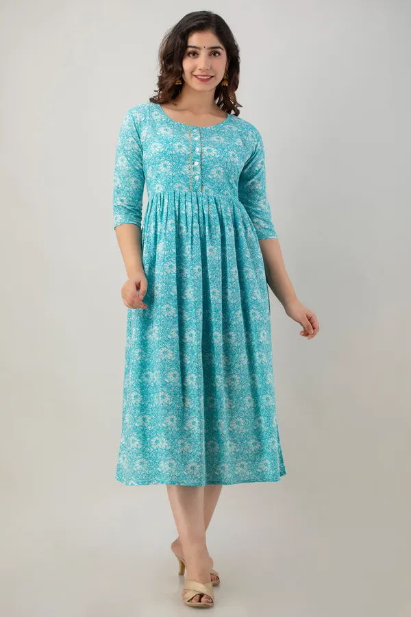 Zipless_Printed_sky_Blue_Cotton_Maternity_kurti