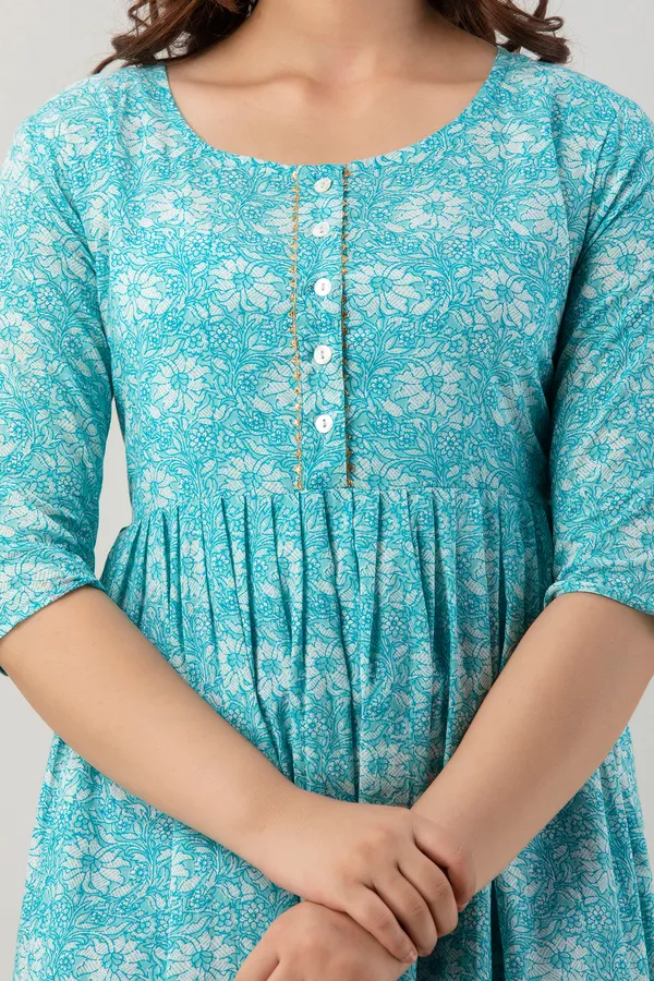 Zipless_Printed_sky_Blue_Cotton_Maternity_kurti