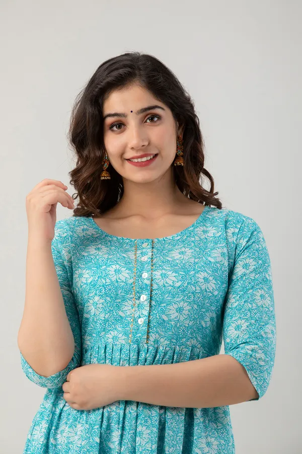 Zipless_Printed_sky_Blue_Cotton_Maternity_kurti