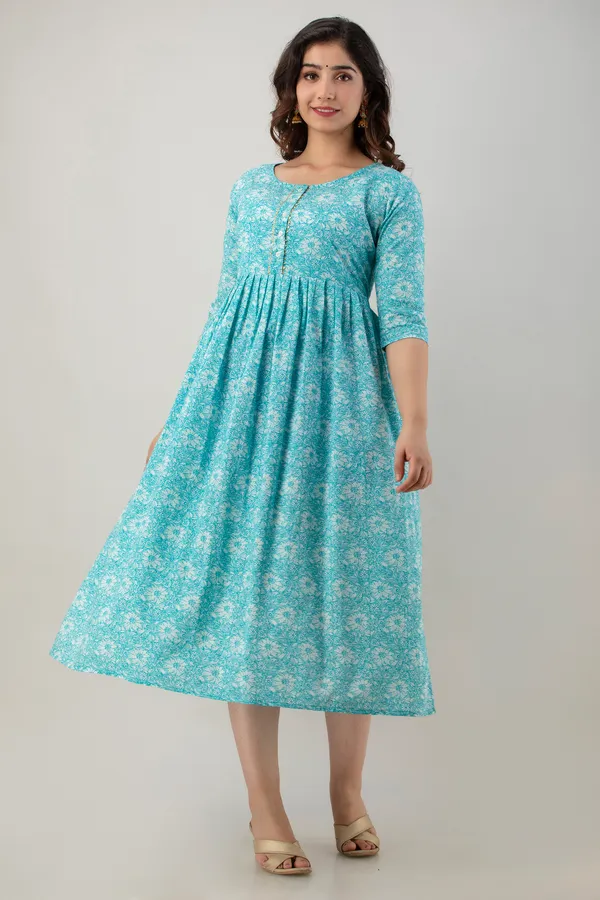 Zipless_Printed_sky_Blue_Cotton_Maternity_kurti