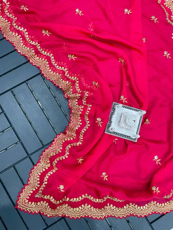 Elegent_Designer_Red_Organza_Silk_Saree