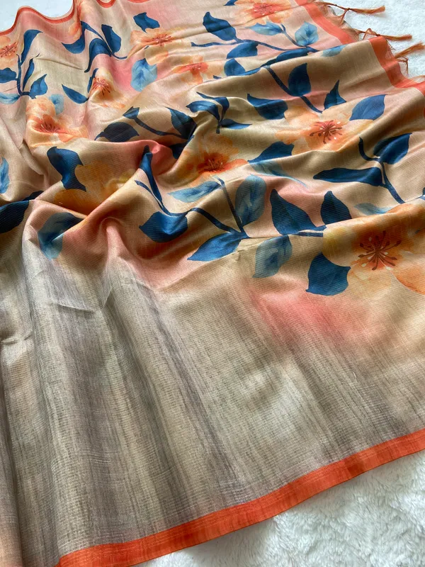 Lavanya_Grey_–_Graceful_Aesthetic_Edit_for_You_|_Soft_Tussar_Silk_Saree_with_Print,_Zari_Line_Saree_&_Print_Blouse_with_Tassels