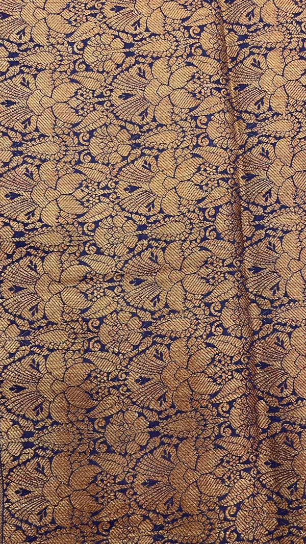 Humairah_Pure_Handwoven_Navy_Blue_Muga_Silk_Floral_Minakari_Zari_Boota_with_Small_Zari_Border_Banarasi_Saree_with_Navy_Blue_Blouse_piece