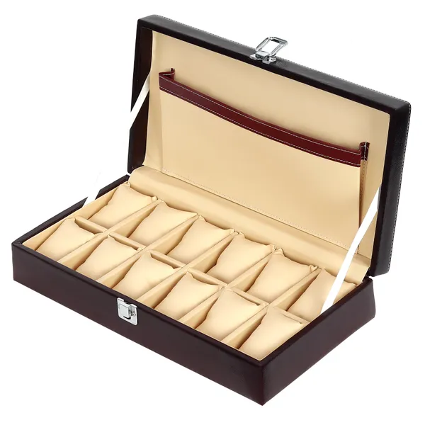 Watch_Box_Organizer_Holder_Jewelry_Accessories_Display_Storage_Case_Watch_Organiser_Collection_Box_12_Slots_In_PU_Leather_For_Men_Women_Maroon_Color