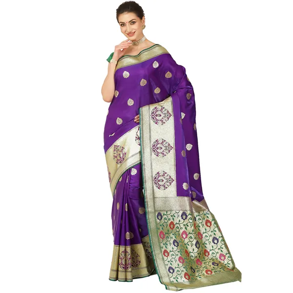 Purple_Satin_Silk_Banarasi_Sarees_For_Women