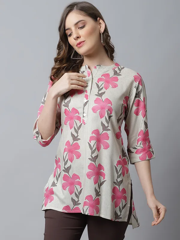 Pink_Viscose_Printed_Short_Kurti