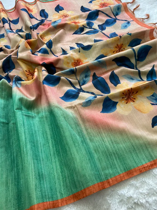 Lavanya_Pista_Green_–_Graceful_Navratri_Special_|_Soft_Tussar_Silk_Saree_with_Print,_Zari_Line_Saree_&_Print_Blouse_with_Tassels