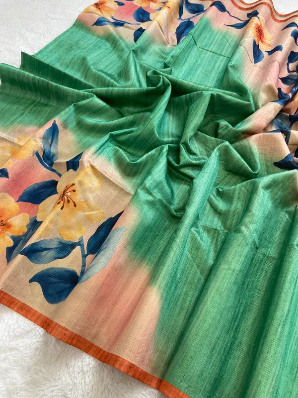 Lavanya_Pista_Green_–_Graceful_Navratri_Special_|_Soft_Tussar_Silk_Saree_with_Print,_Zari_Line_Saree_&_Print_Blouse_with_Tassels