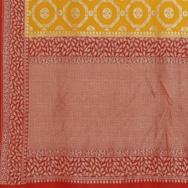 Yellow_Khaddi_Georgette_Banarasi_Sarees_For_Women