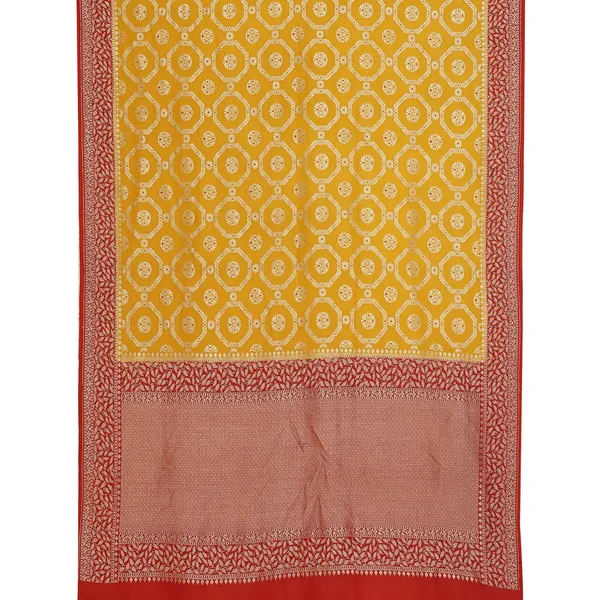Yellow_Khaddi_Georgette_Banarasi_Sarees_For_Women