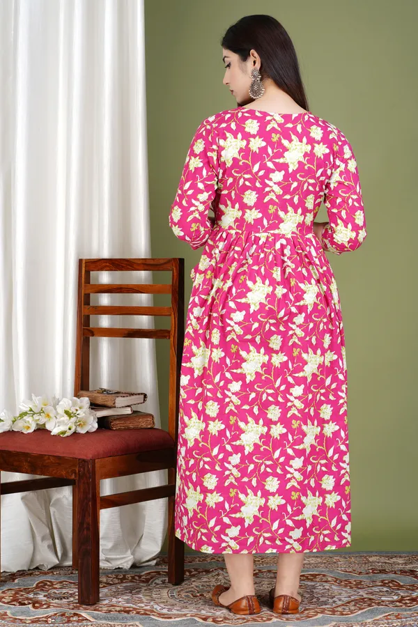 Pink_Maternity_Kurta_|_Pure_Cotton_Rayon_Feeding/Maternity_Kurta_For_Her