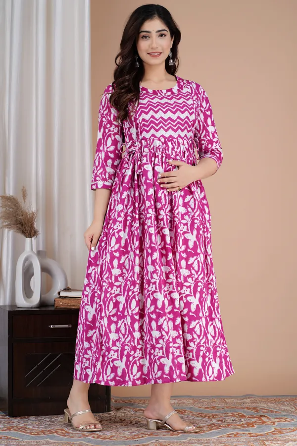 Purple_Maternity_Kurta_|_Pure_Cotton_Rayon_Feeding/Maternity_Kurta_For_Her