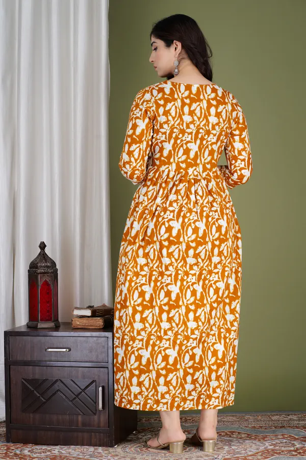 Mustard_Maternity_Kurta_|_Pure_Cotton_Rayon_Feeding/Maternity_Kurta_For_Her