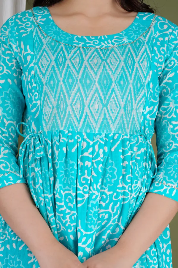 Sky_Blue_Maternity_Kurta_|_Pure_Cotton_Rayon_Feeding/Maternity_Kurta_For_Her